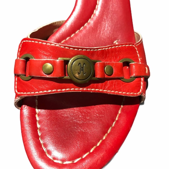 Cole Haan Women's Red Mule Kitten Heel Sandals 8.5 - Picture 2 of 9